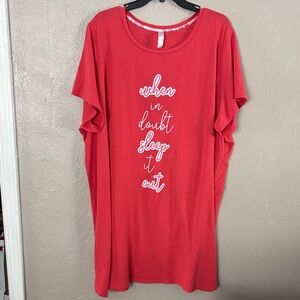 Cacique Lane Bryant Jersey Knit Graphic Sleepshirt Nightgown 26/28 4X Plus Size